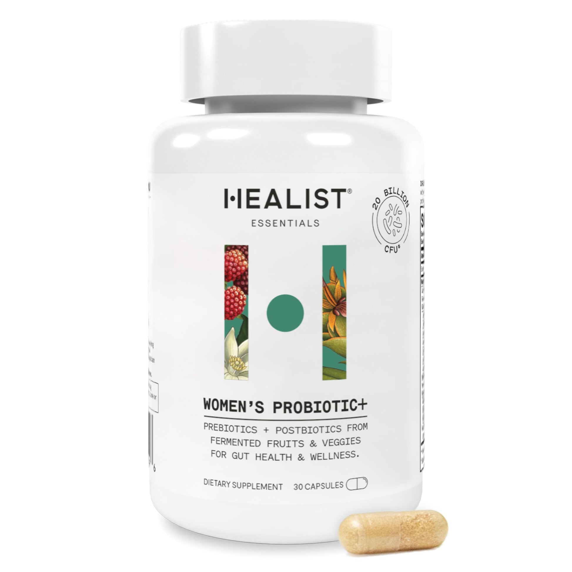 Healist Advanced Naturals Probiotics for Women - 20 Billion CFU with Prebiotics & Postbiotics, Immune & Gut Health, Vaginal Probiotics for UT Support, pH Balance, Gluten Free, Vegan, Non-GMO, 30 Capsules