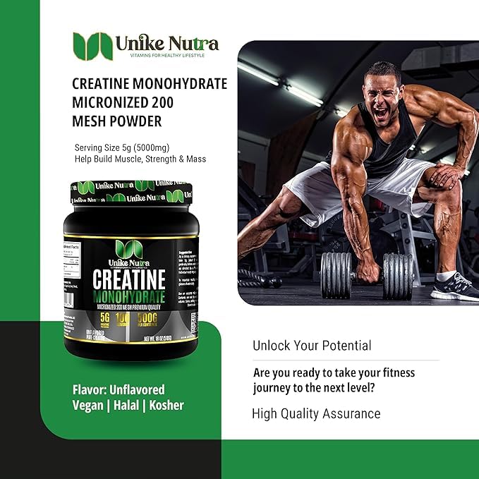 Unike Nutra Micronized Creatine Monohydrate Powder Pack of 2