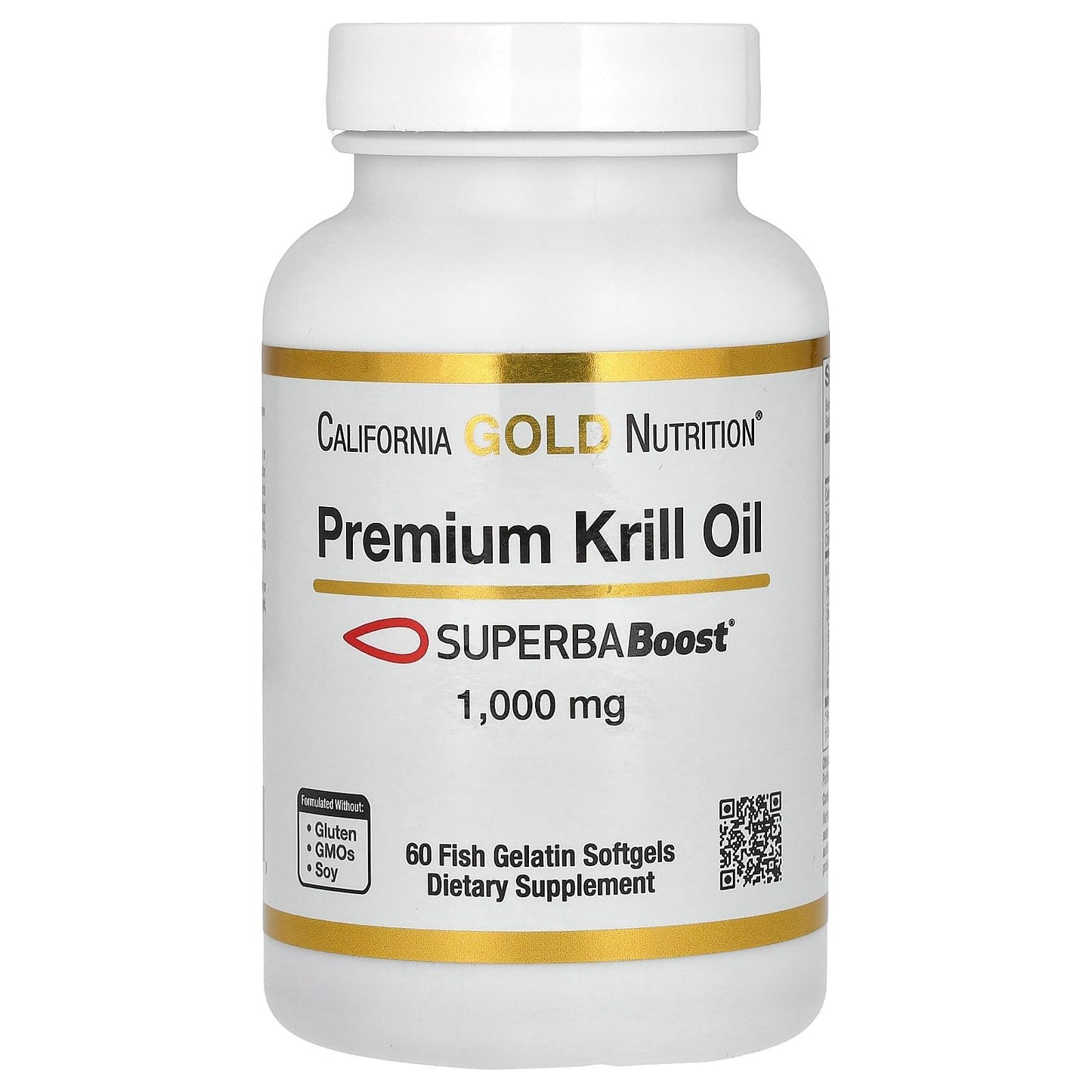 California Gold Nutrition Premium Krill Oil with SUPERBABoost Softgels, 60 Softgels