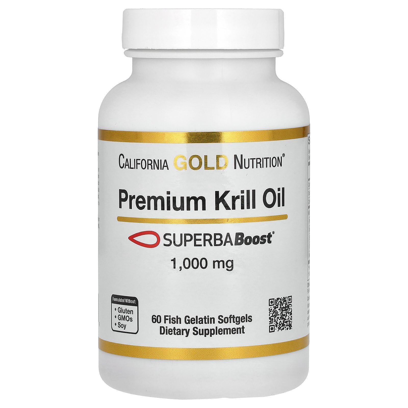 California Gold Nutrition Premium Krill Oil with SUPERBABoost Softgels, 60 Softgels