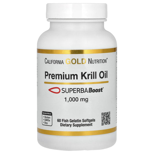 California Gold Nutrition Premium Krill Oil with SUPERBABoost Softgels, 60 Softgels
