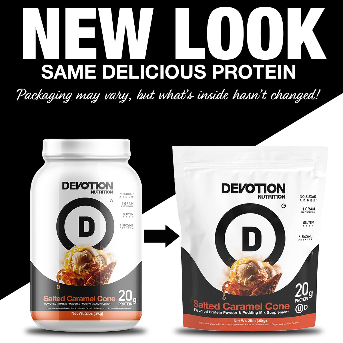 Devotion Nutrition Protein Powder Blend Powder Salted Caramel Cone 32 Servings