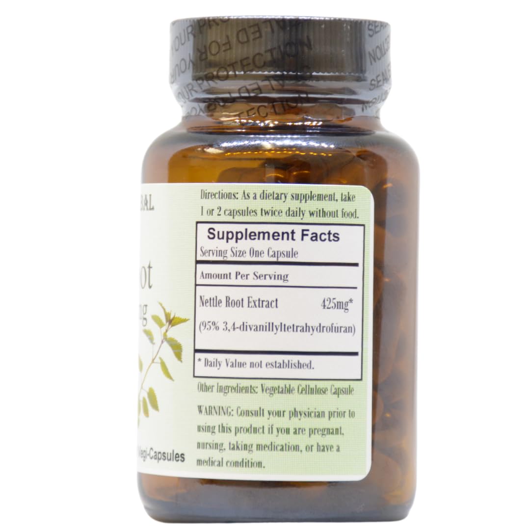 Barlowe's Herbal Elixirs Nettle Root Extract Capsules, 60 Count