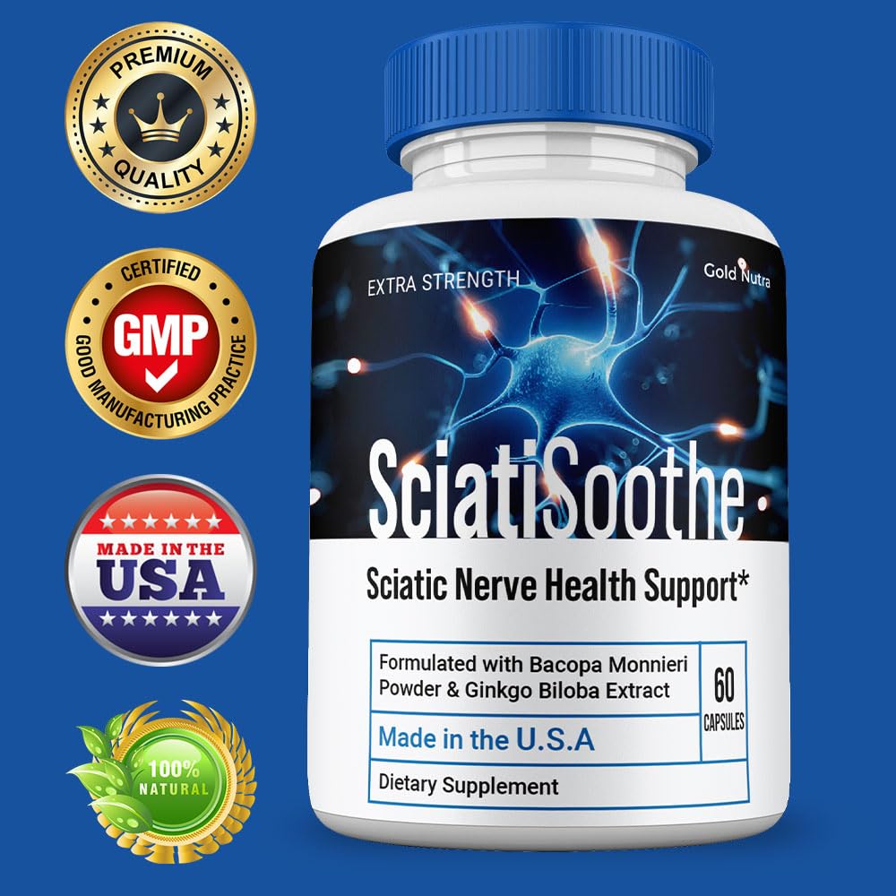 Gold Nutra SciatiSoothe All Natural Brain and Cognitive Supplement Capsules, 2-Count