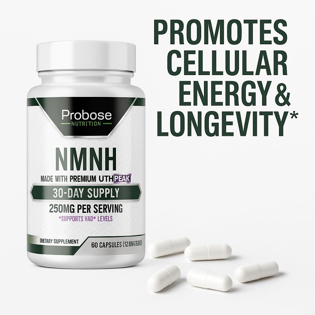 Probase Nutrition Uthpeak NMNH NAD Supplement 250mg Capsule, 60 Count