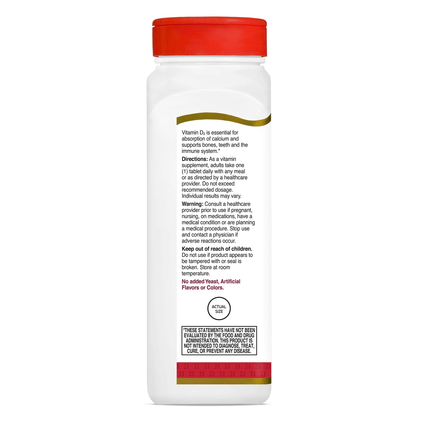 21st Century Vitamin D3 1000 IU Tablets, 500 Count