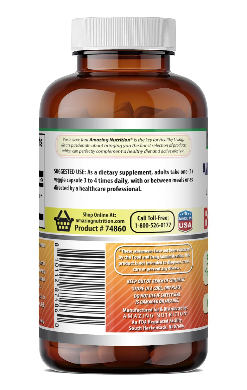 Amazing Nutrition Bromelain 500mg 2400 GDU Capsules, 60 Count