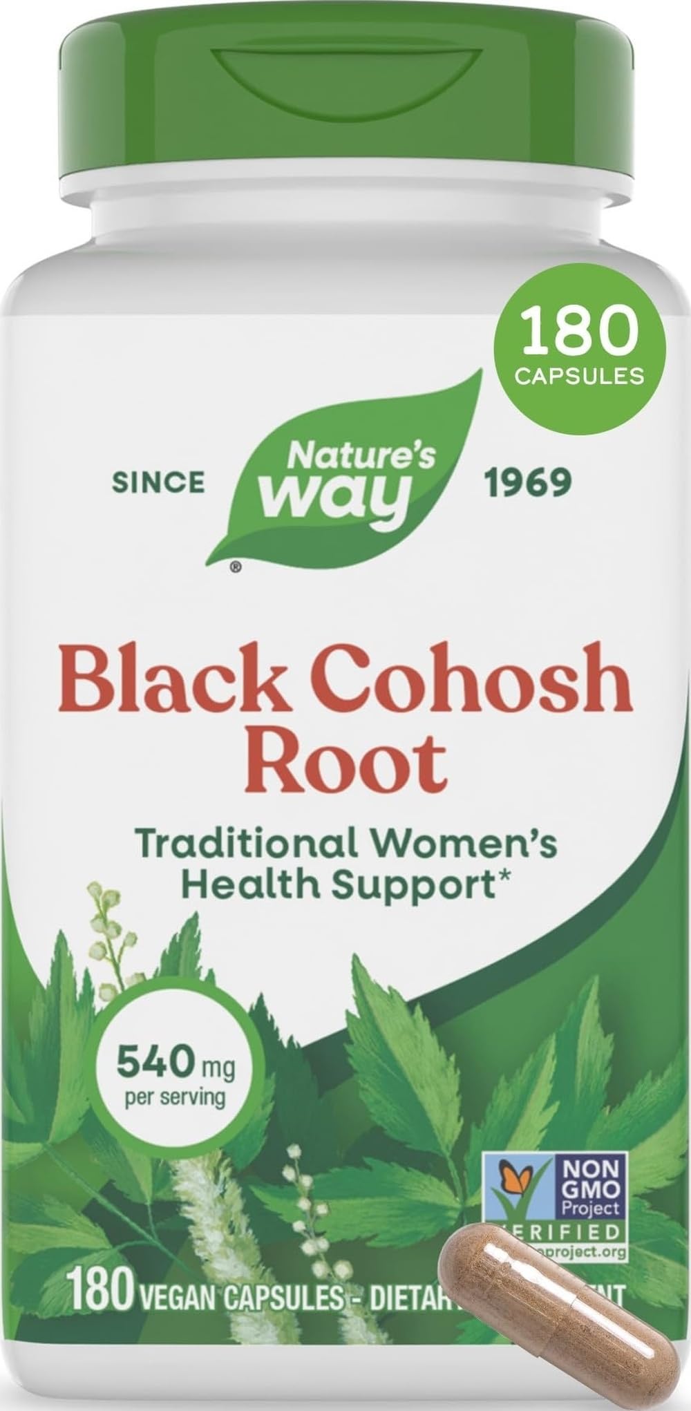 Nature's Way Black Cohosh Root Capsules, 180 Capsules