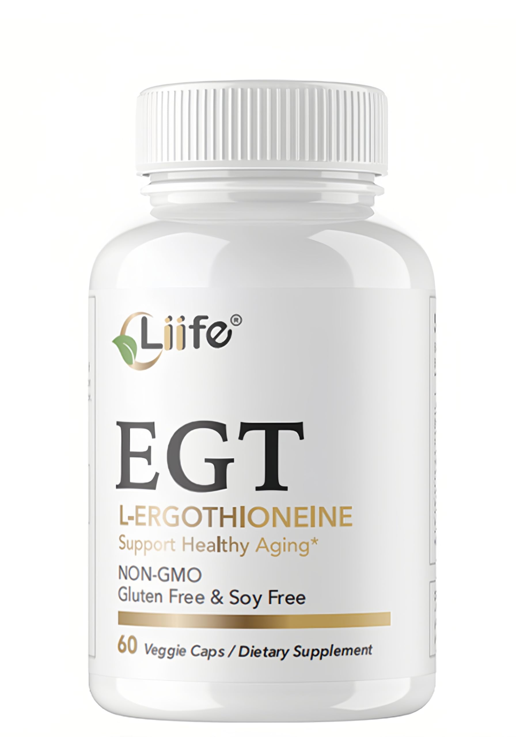 LIIFE L-Ergothioneine Supplement (EGT) 30mg, Antioxidant for Longevity and Skin Health, 60 Capsules