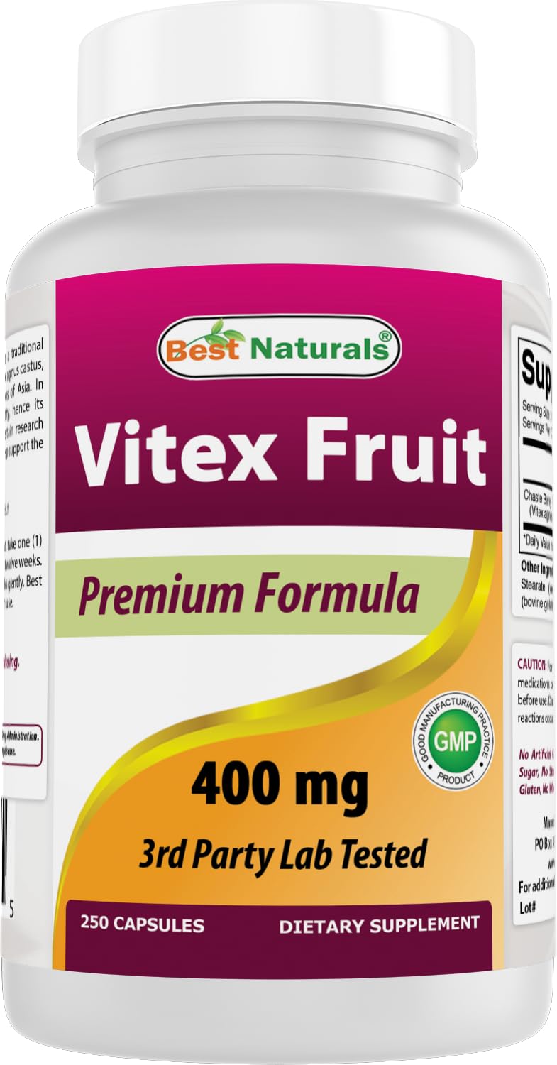 Best Naturals Vitex Chasteberry 400 mg Capsules 500 Count