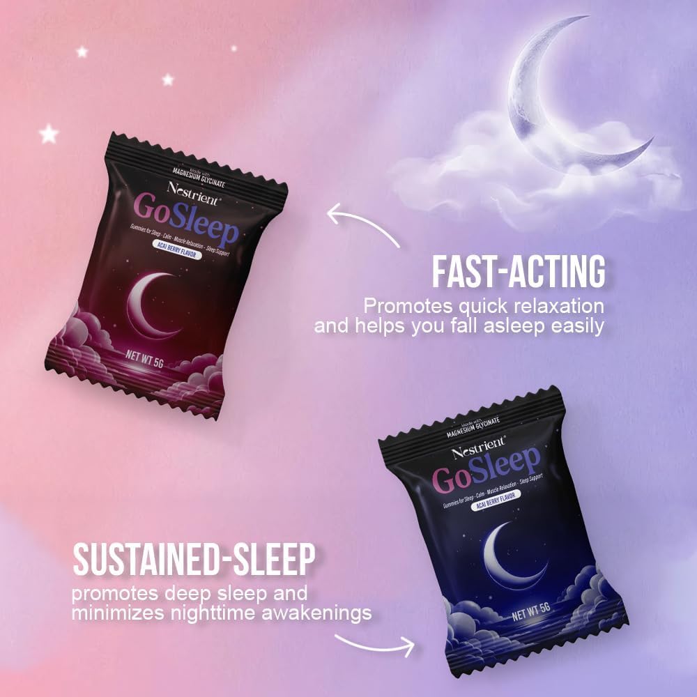 Nestrient GoSleep Magnesium Glycinate Gummy, 60 Count