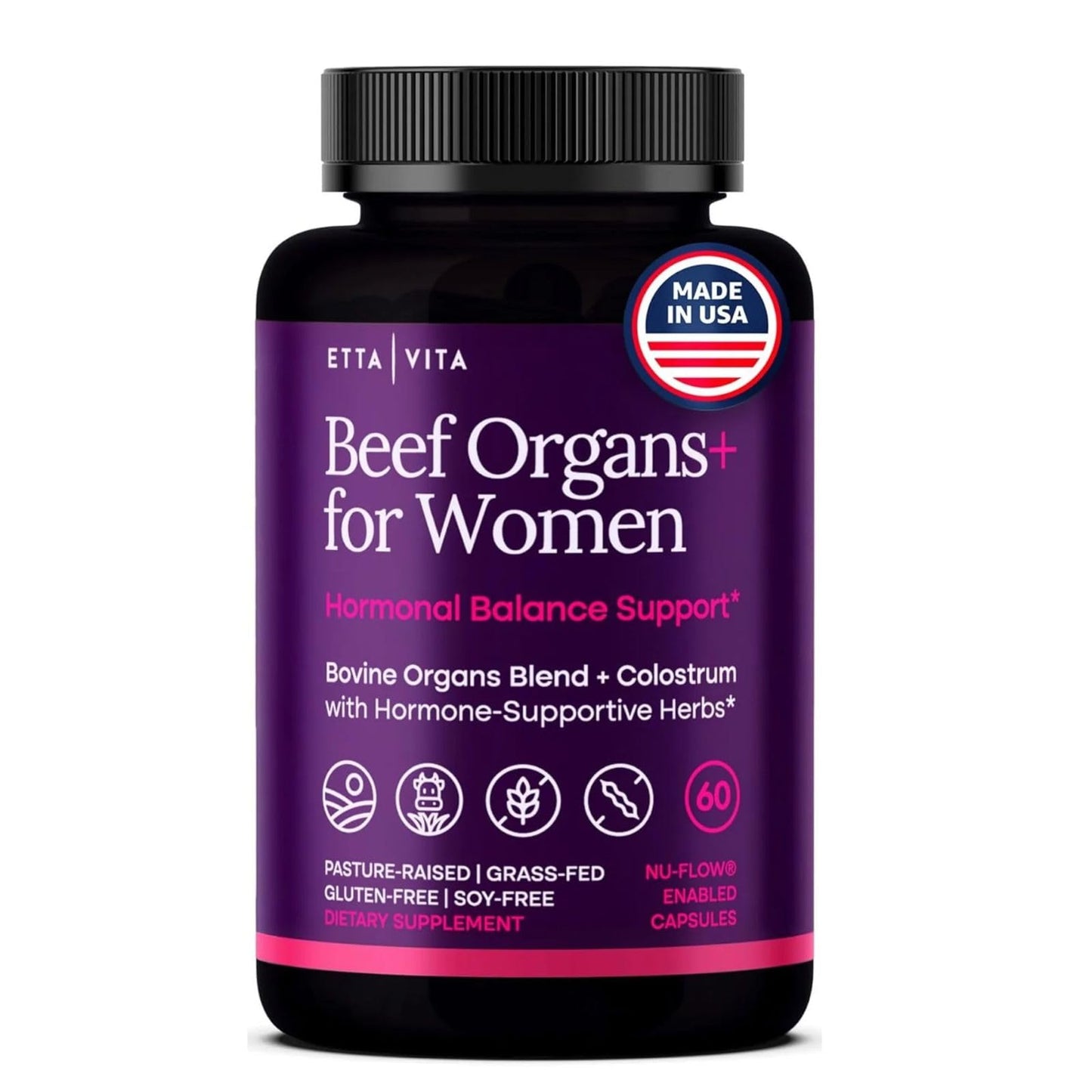 Etta Vita Beef Organ Supplement for Women Capsule, 60 Count