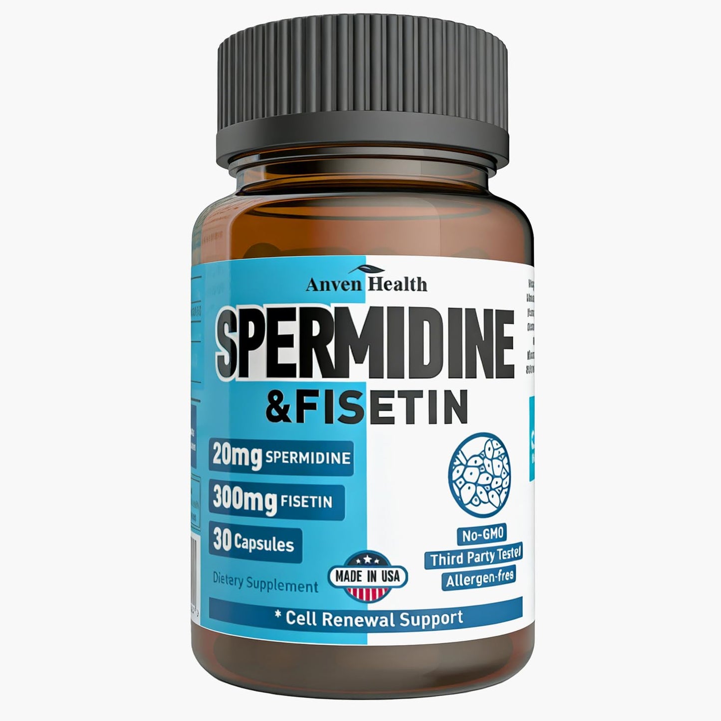 Anven Health Spermidine & Fisetin Supplement Capsule, 30 Veggie Caps