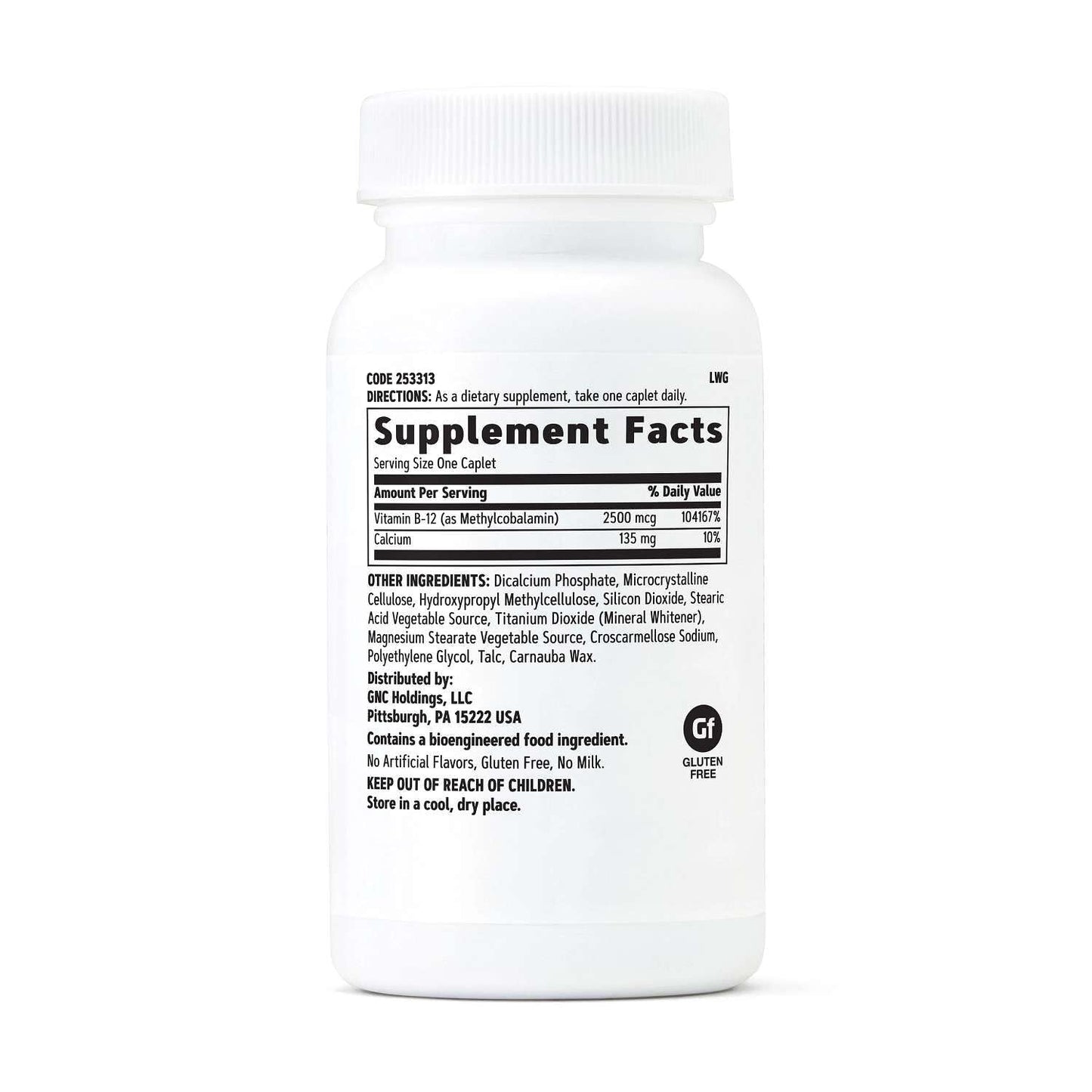 GNC Methyl B12 2500mcg Caplets, 100 Count