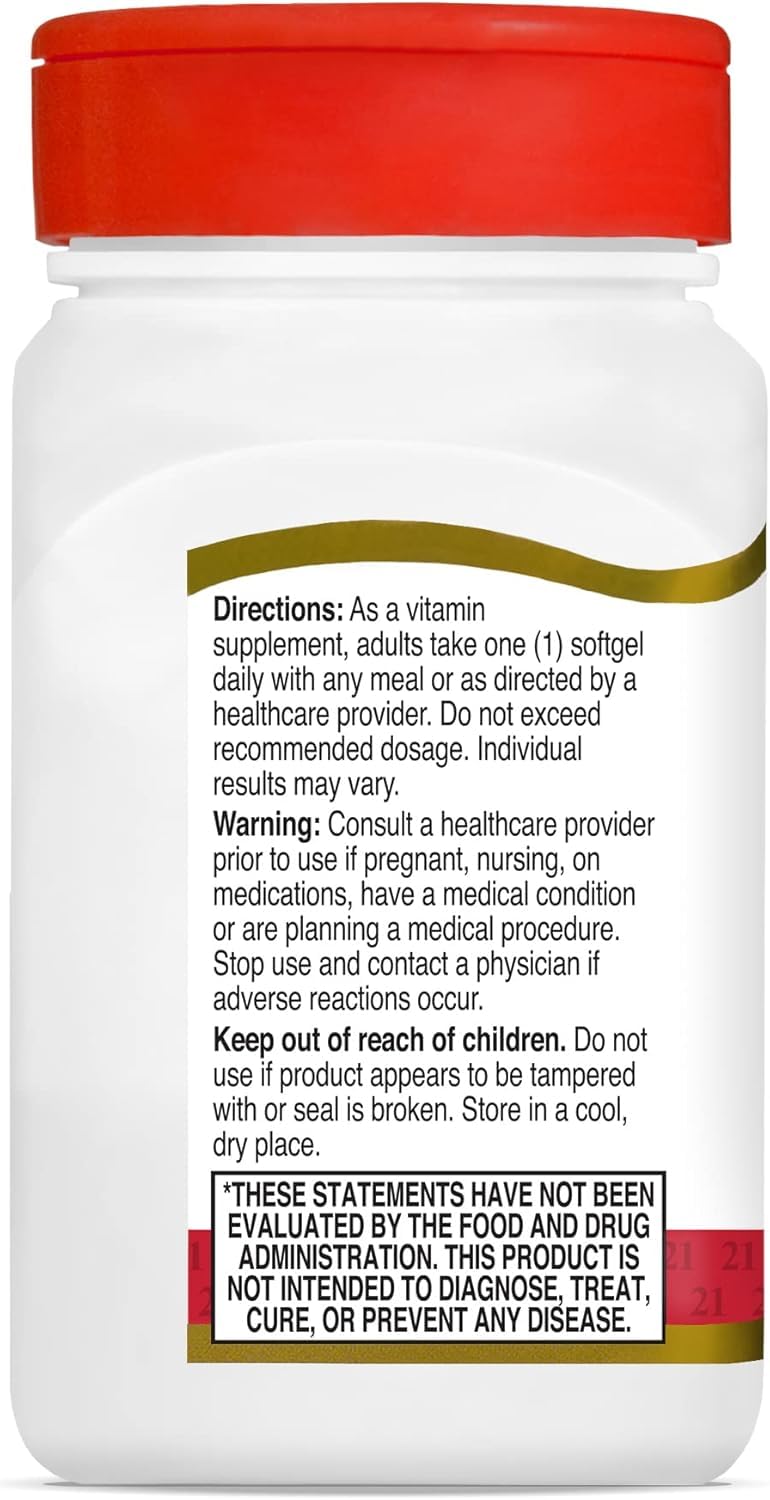 21st Century Vitamin D3 2000 IU Softgels, 250 Count