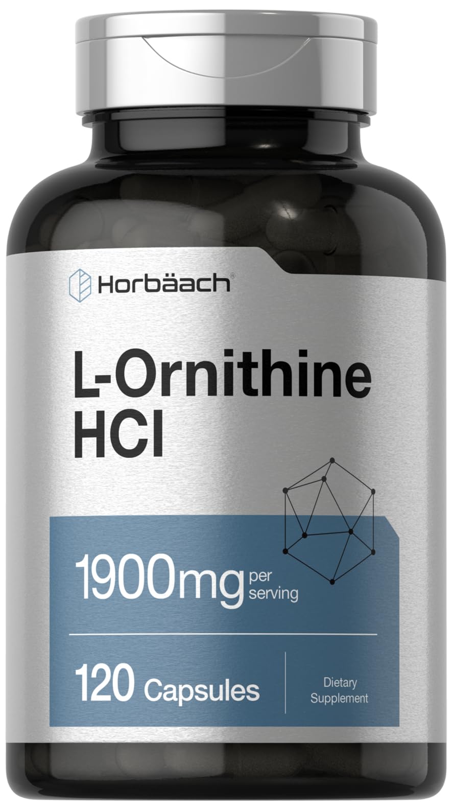 Horbäach L Ornithine HCl 1900mg Capsule, 120 Capsules