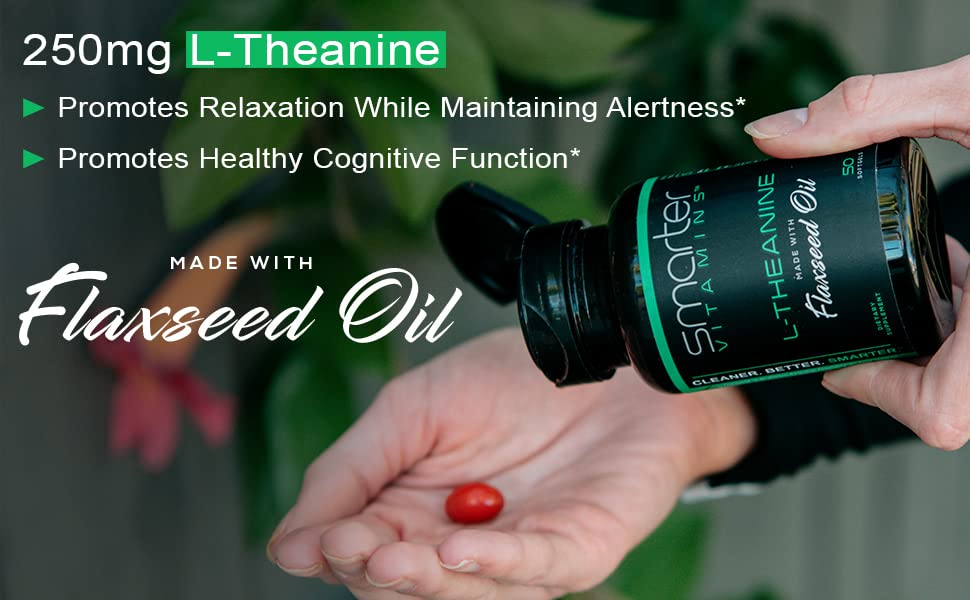 SmarterVitamins L-Theanine 250mg Softgels, 50 Count