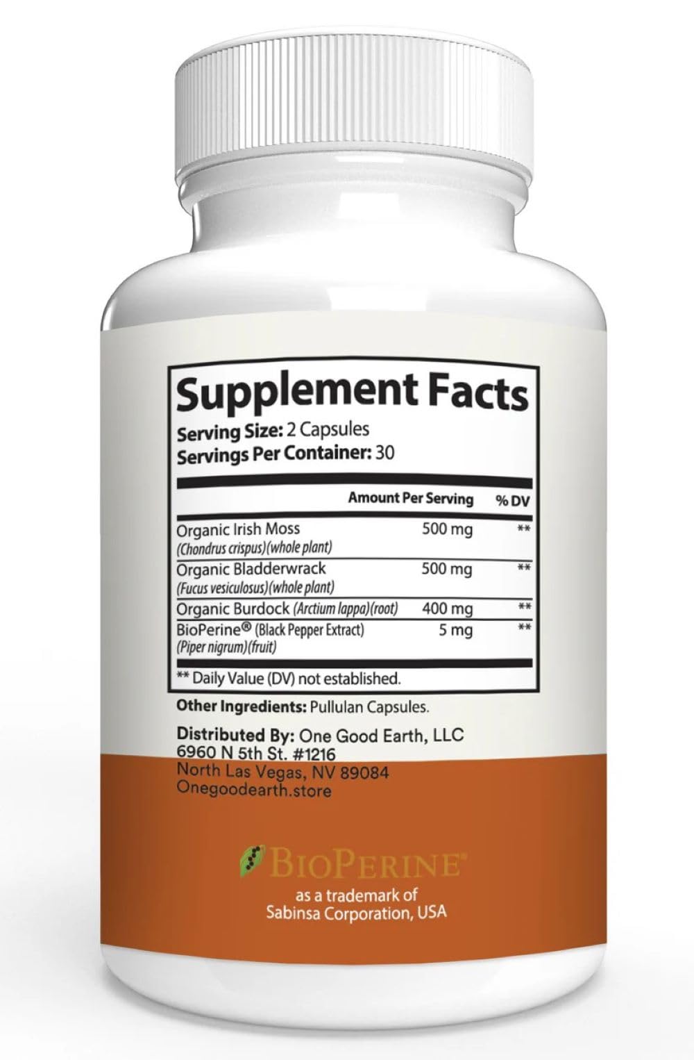 One Good Earth Sea Moss Capsules, 60 Count