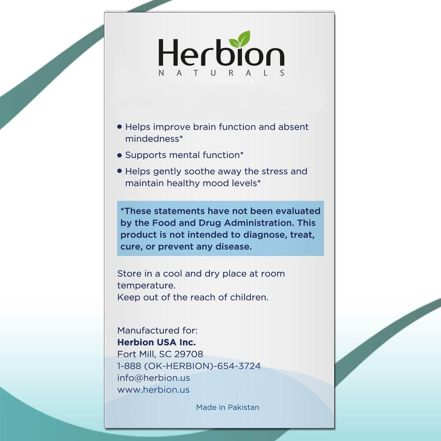 HERBION Naturals Memory Support Capsules, 60 Capsules