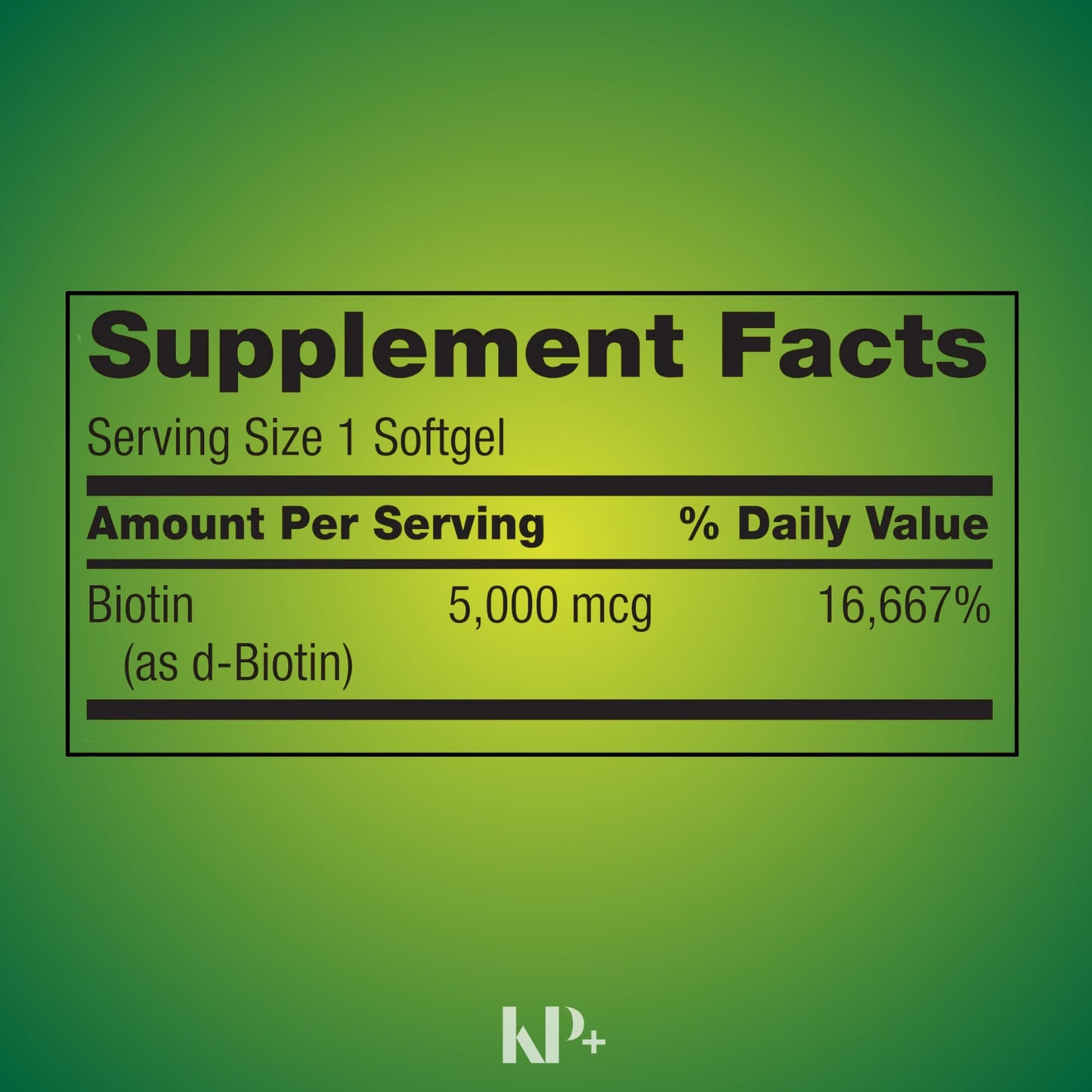 KP+ Biotin 5,000 mcg Softgels, 240 Count