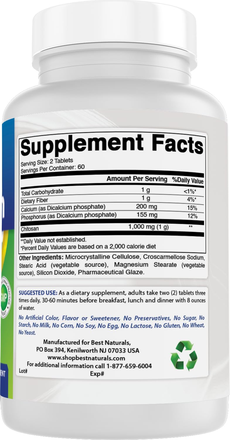 Best Naturals Chitosan 500 mg Tablets 120