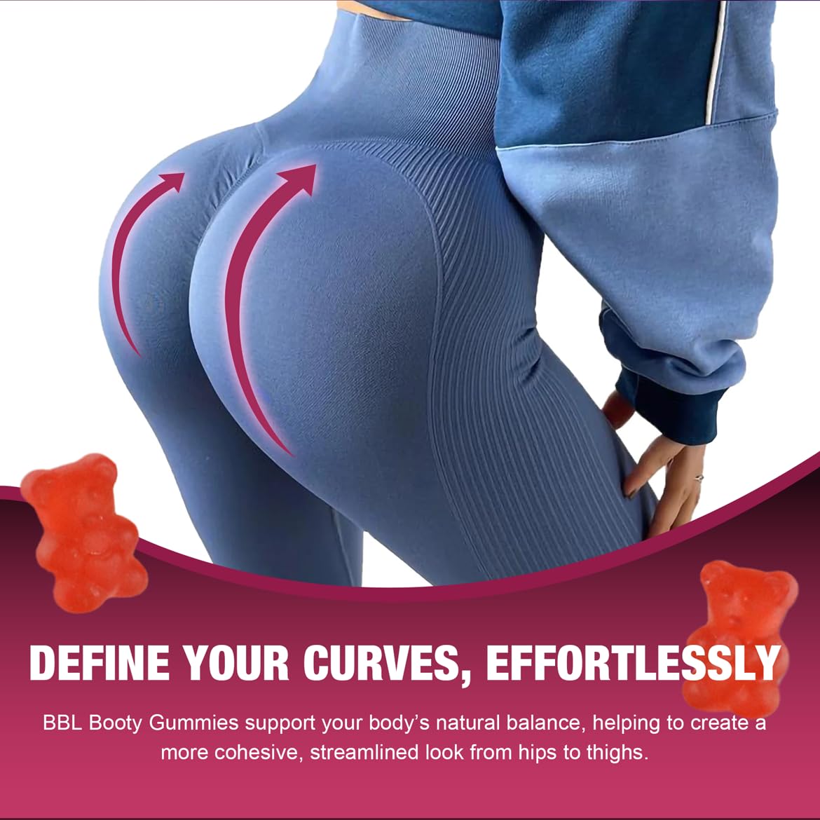 Leafroot BBL Gummies for Fitness Growth - 60 Gummies