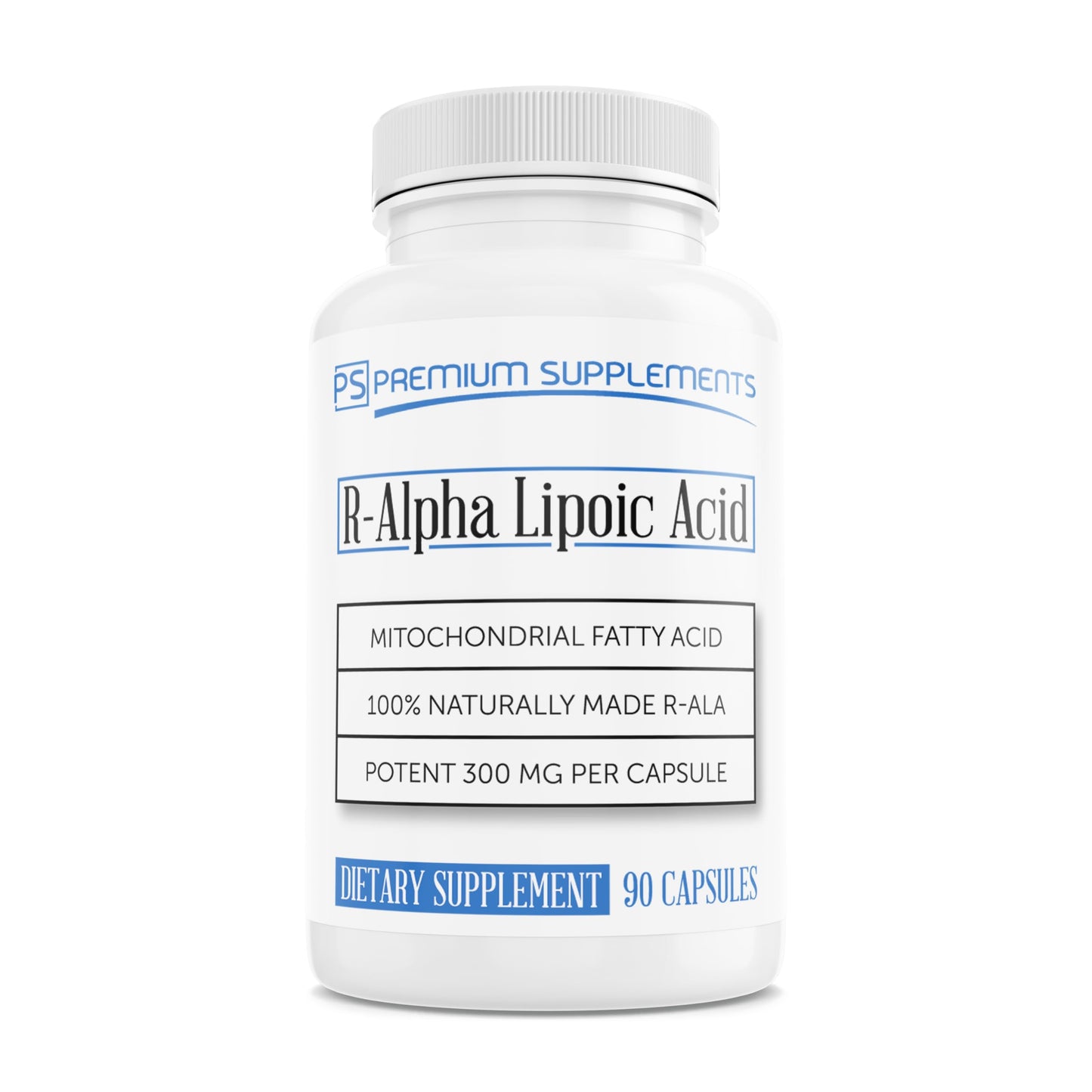 Premium-Supplements R-Alpha Lipoic Acid 300MG of Pure R-LIPOIC Acid Capsule, 90 Count