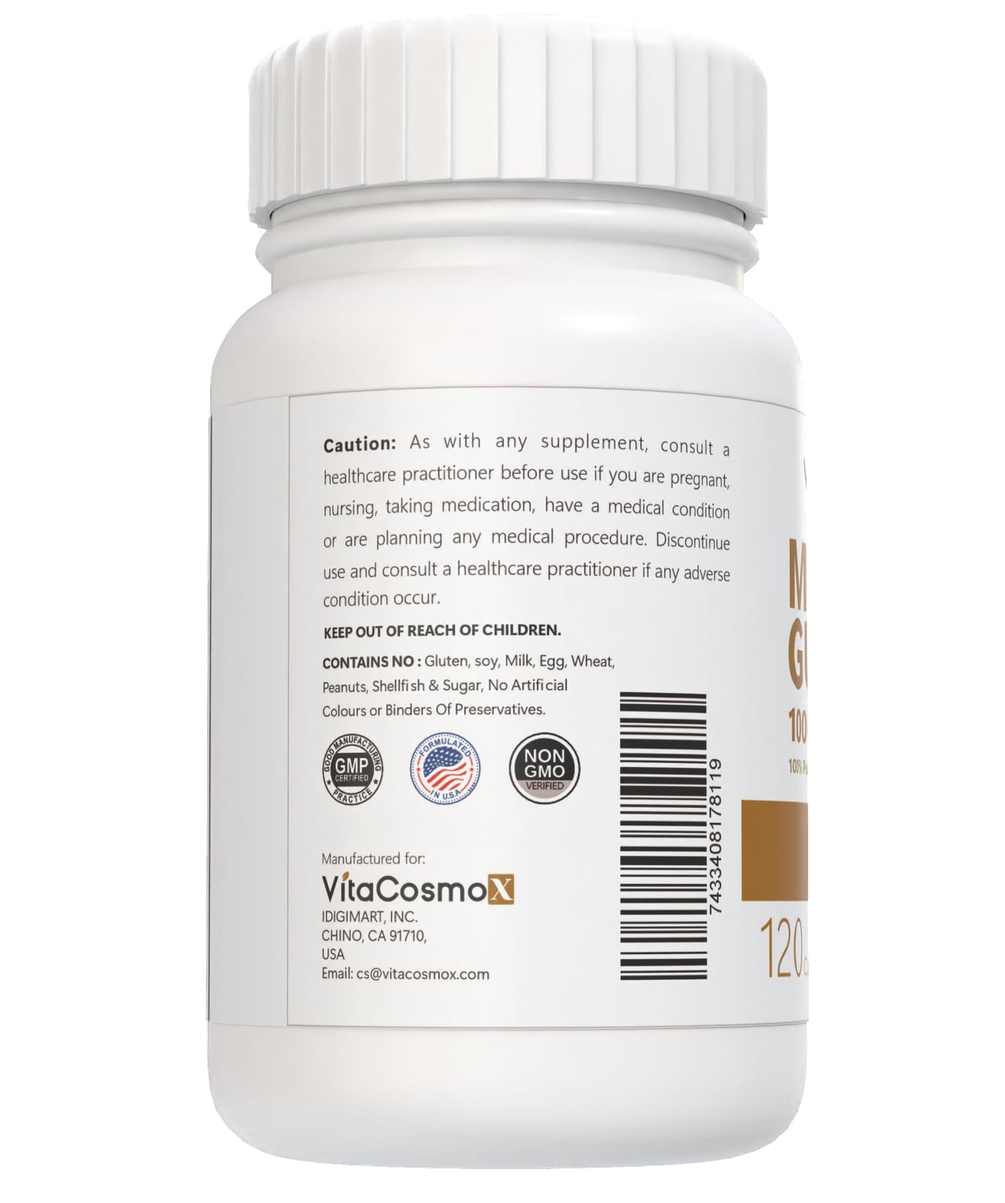 VitaCosmoX Mastic Gum Capsule, 1000 mg per Serving, 120 Capsules
