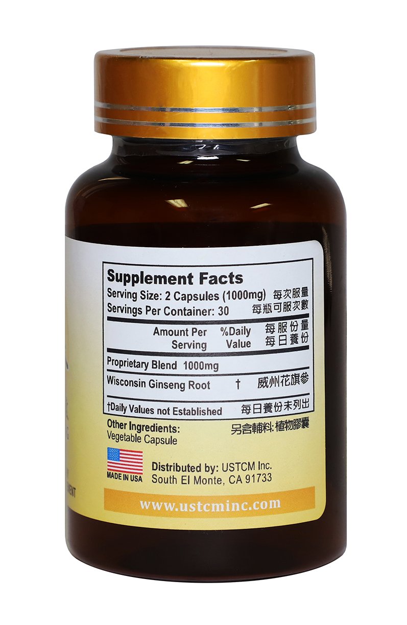 USTCM Wisconsin American Ginseng 60 Capsules