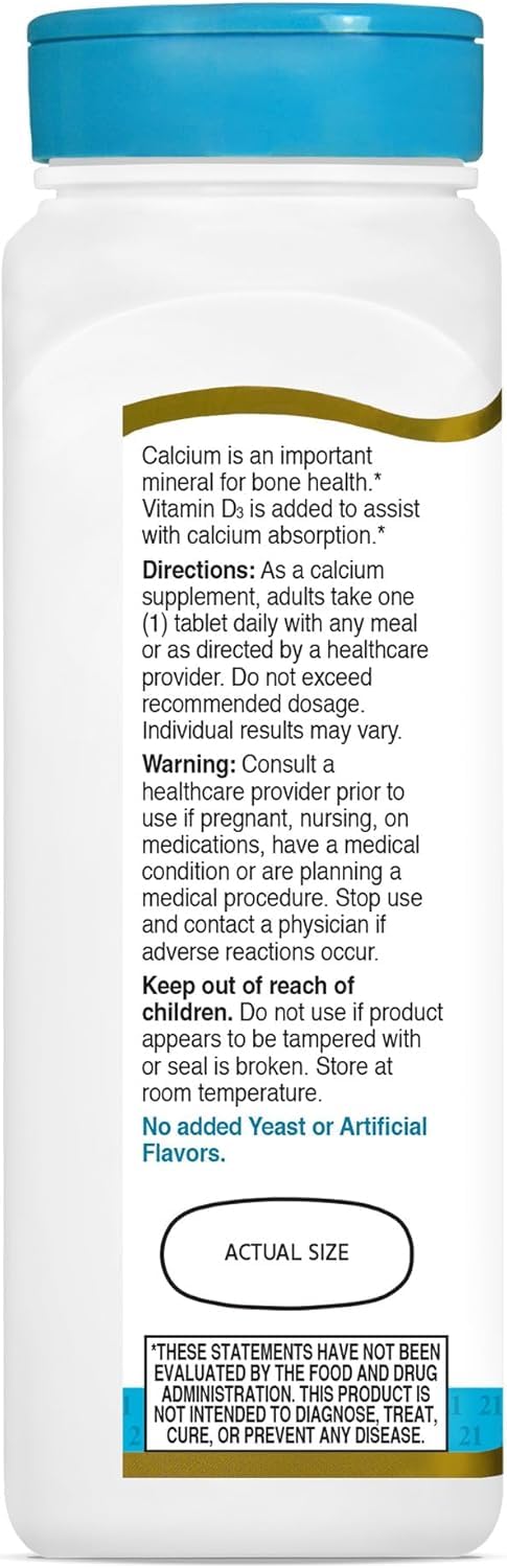 21st Century Calcium 1000mg + D, 90 Tablets