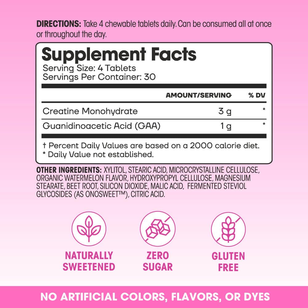 Fit & Lean My Lean Creatine Chewable Tablets, 120 Count
