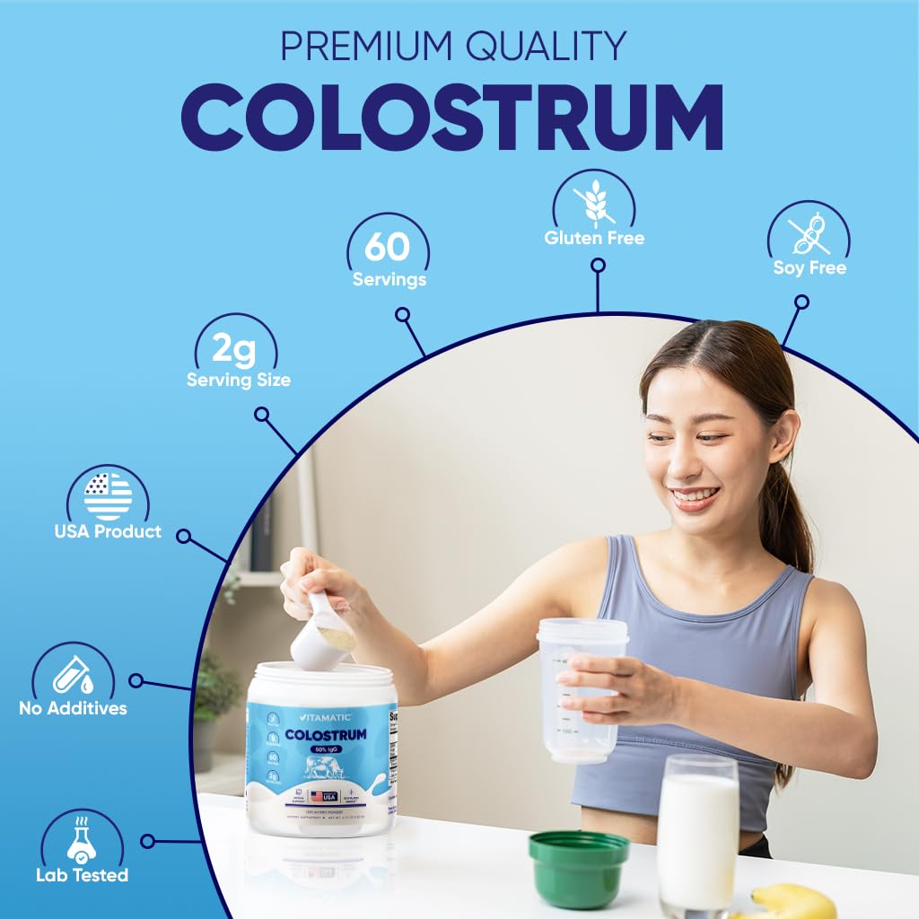 Vitamatic Bovine Colostrum Powder, 60 Servings