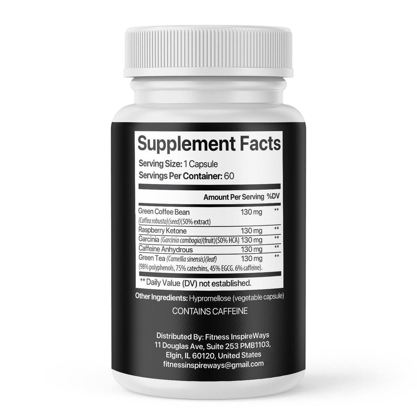 Fitness InspireWays Fat Burner Pills Official Premium All Natural Daily Health Support Capsule 60 Capsules