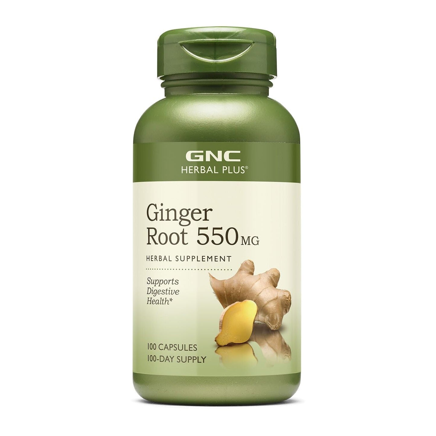 GNC Herbal Plus Ginger Root 550mg Capsules, 100 Count