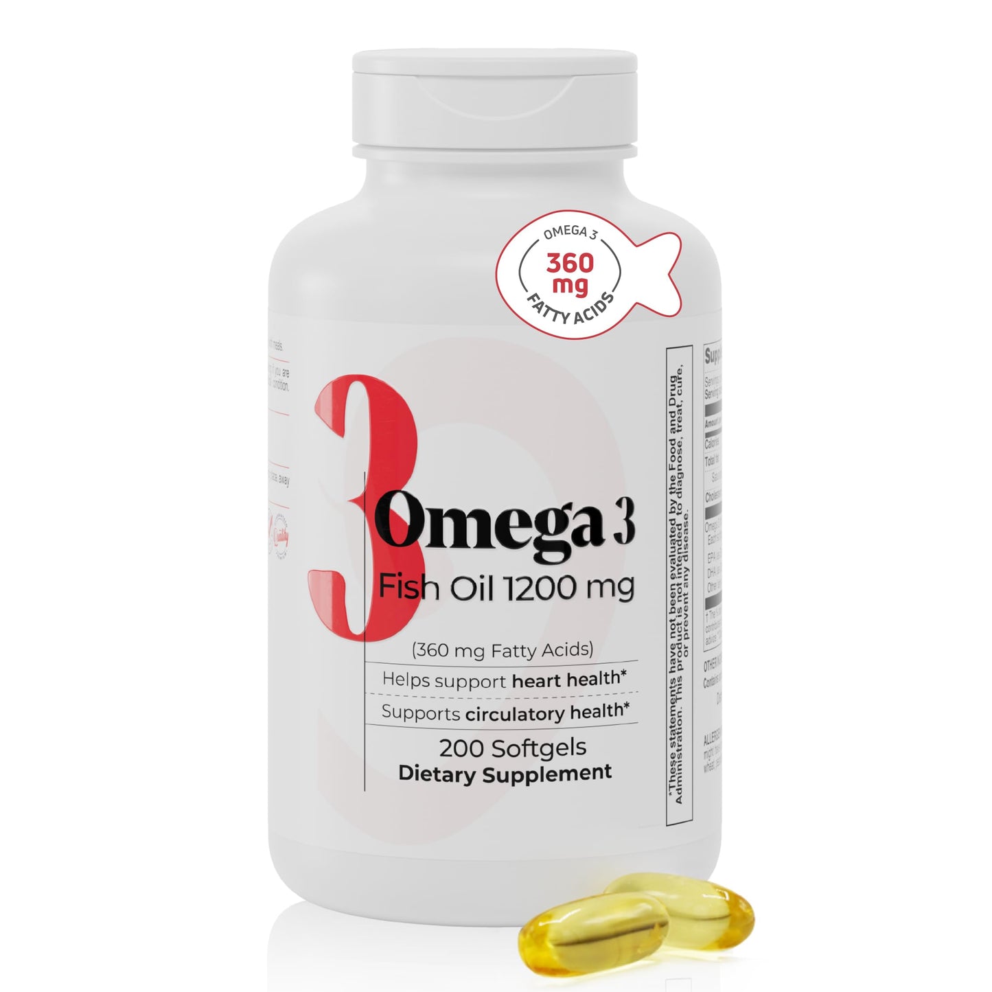 Nutra Nutrition Fish Oil 1200 mg Softgels 200 Count
