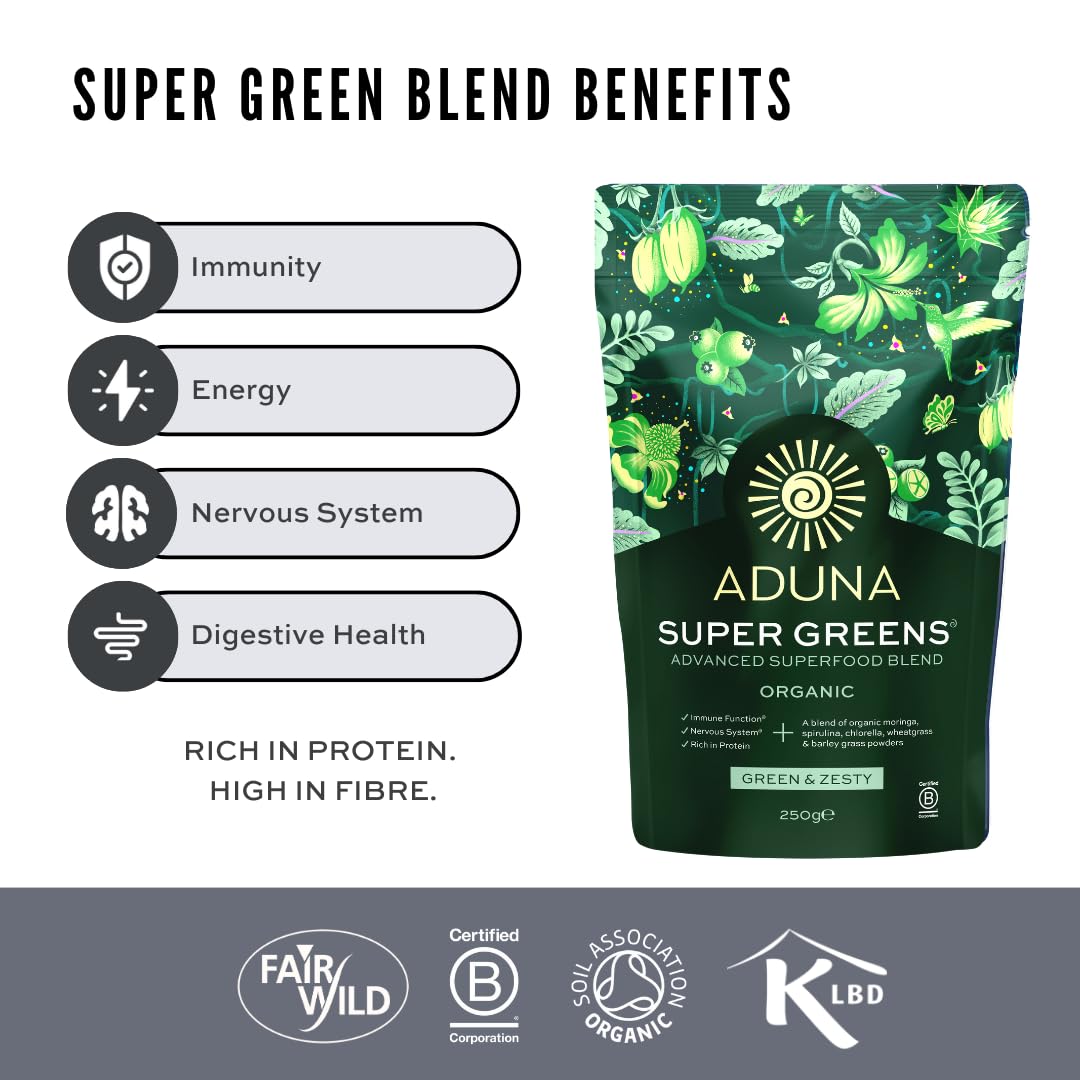 Aduna Organic Super Greens Blend Powder, 1 Count