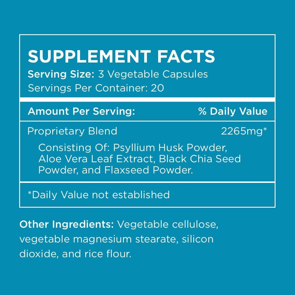 Pure for Men Stay Ready Fiber Supplement Psyllium Husk Capsule, 60 Count