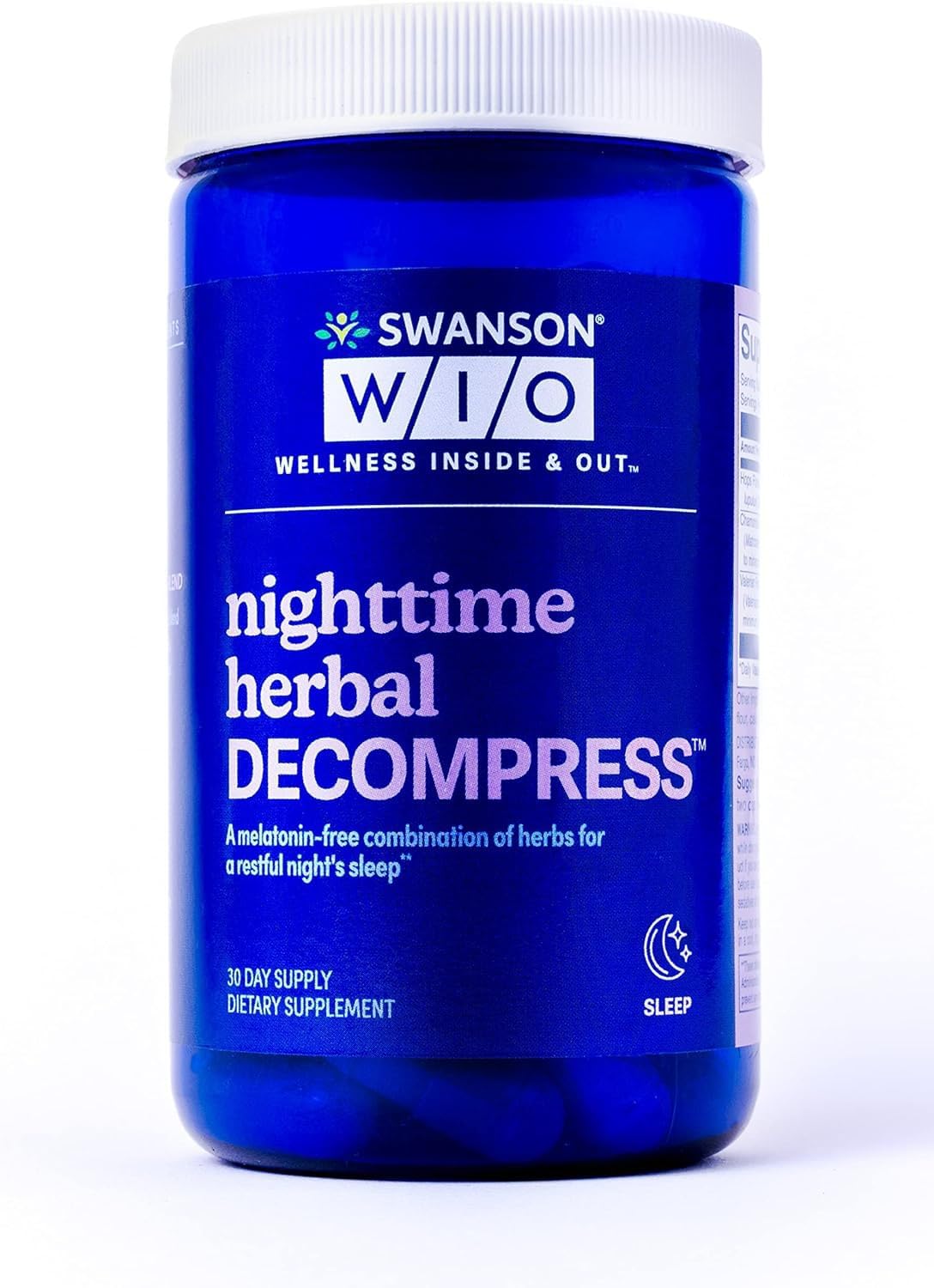 Swanson W/I/O Night Time Herbal Decompress Capsules, 60 Count