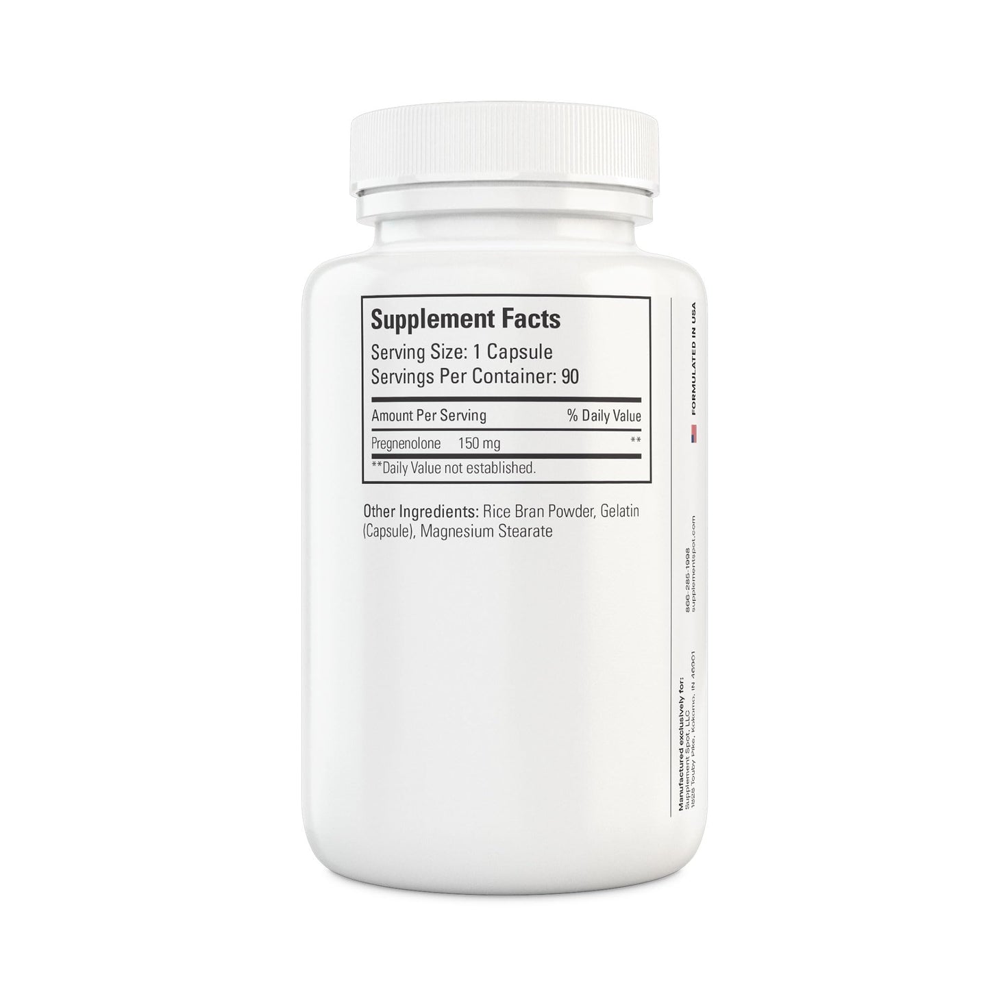 Supplement Spot Pregnenolone 150 Mg Energy Supplement Capsule, 90 Capsules