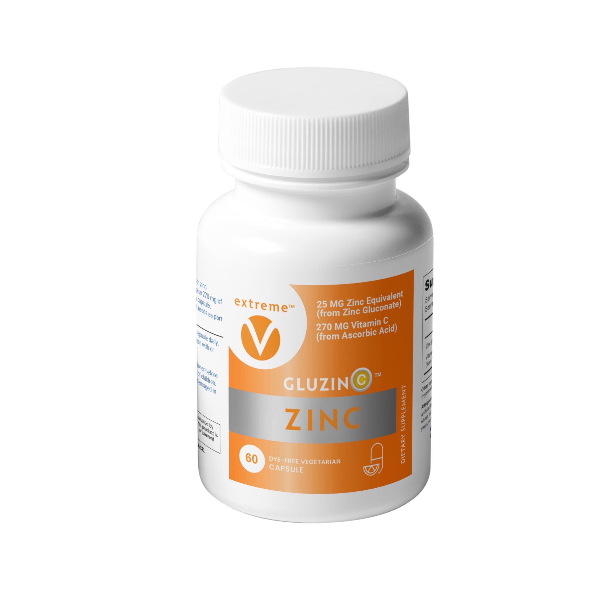 Extreme V GluzinC Zinc & Vitamin C Supplement 120 Capsules