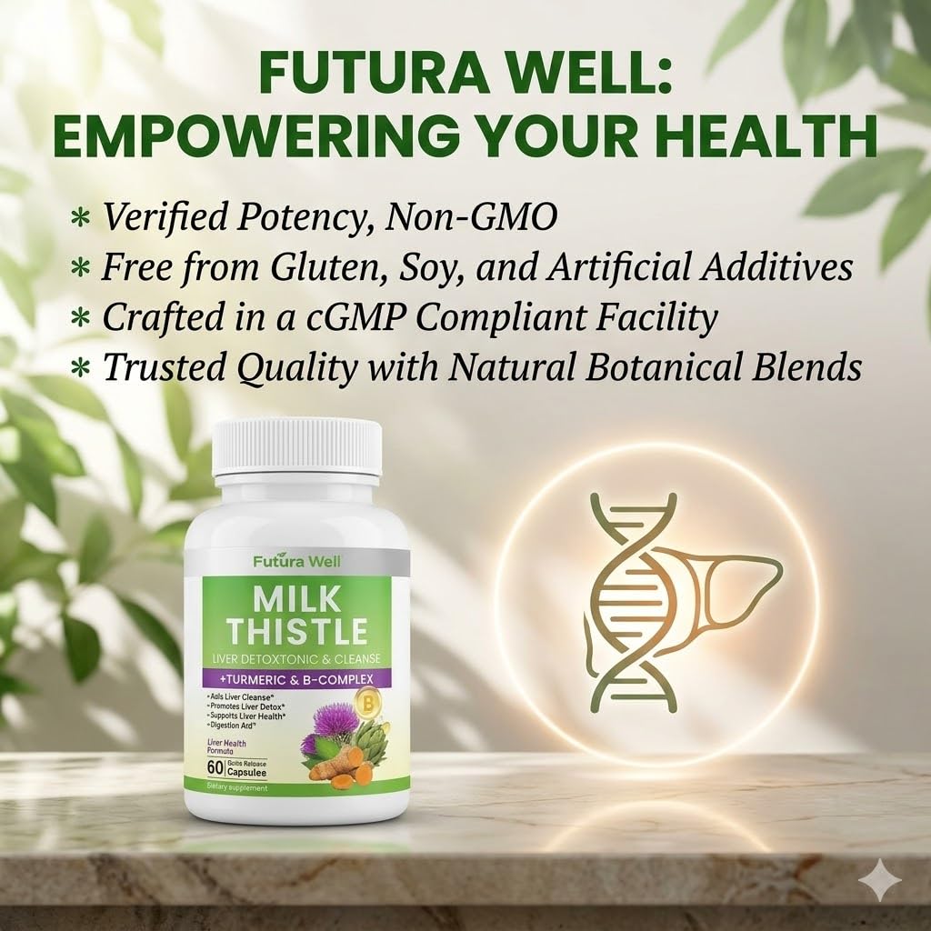 Galriva Milk Thistle Supplement with Silymarin, Liver Support with Milk Thistle Extract, Dandelion Root & Choline, Herbal Liver Health Formula Milk Thistle Capsules, 60 Count