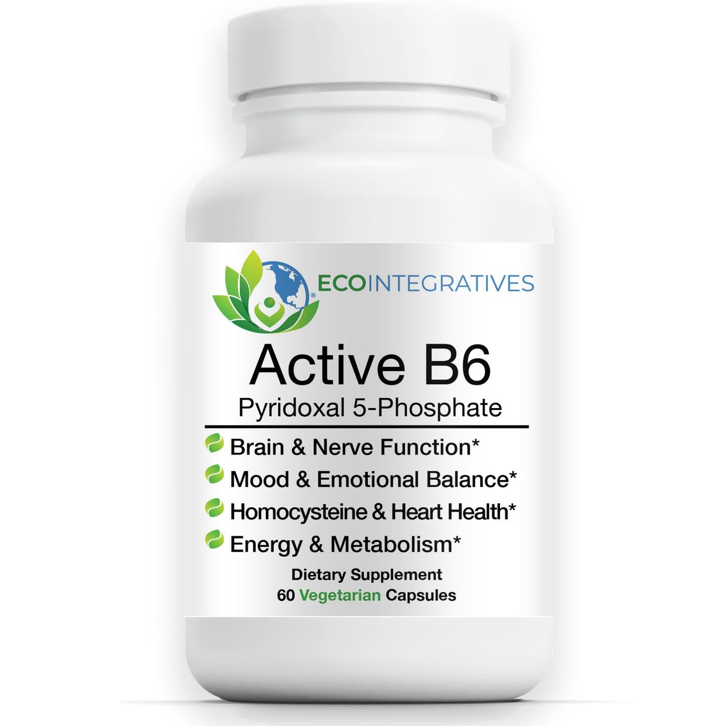 EcoIntegratives Active B6 Pyridoxal 5-Phosphate Capsule, 60 Count