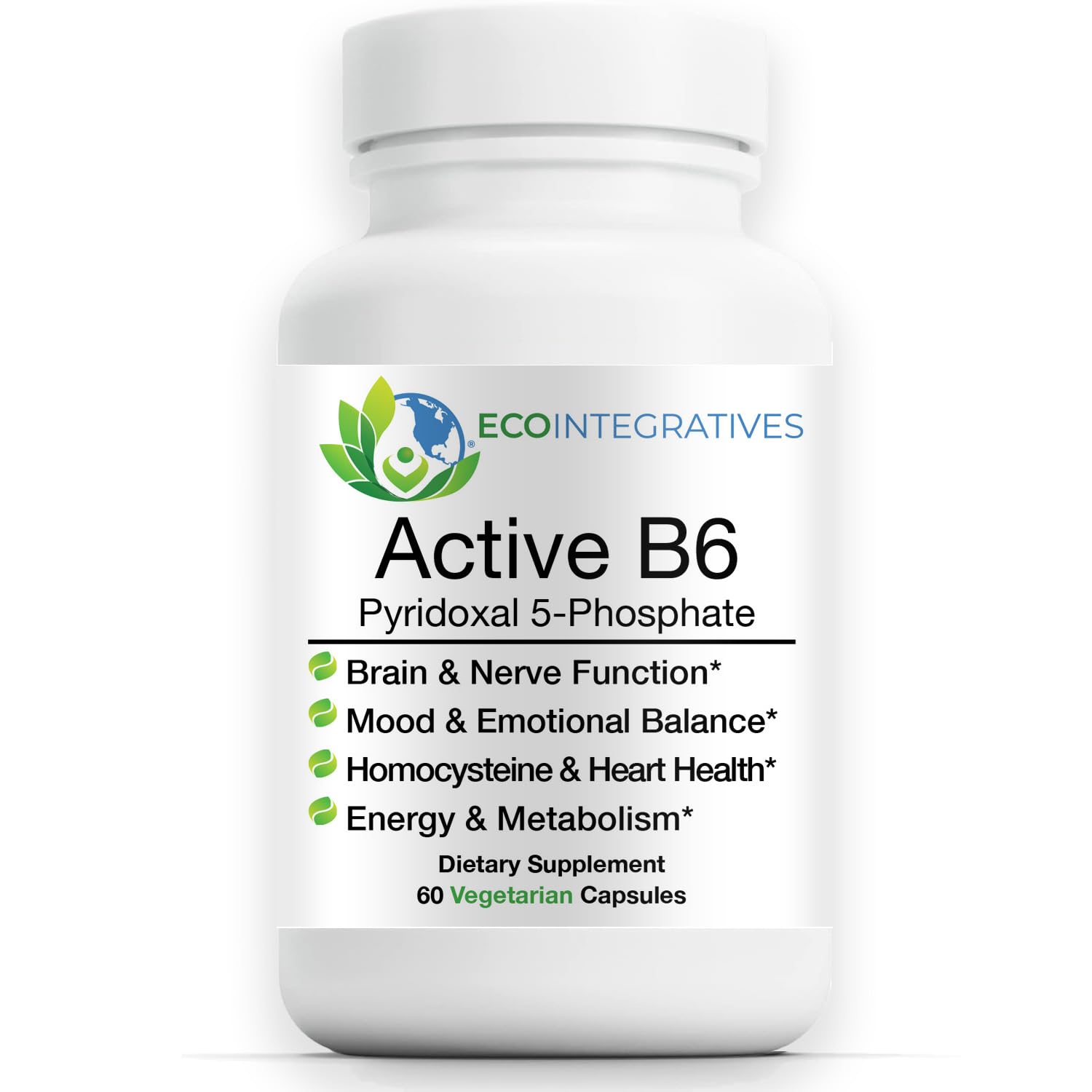 EcoIntegratives Active B6 Pyridoxal 5-Phosphate Capsule, 60 Count