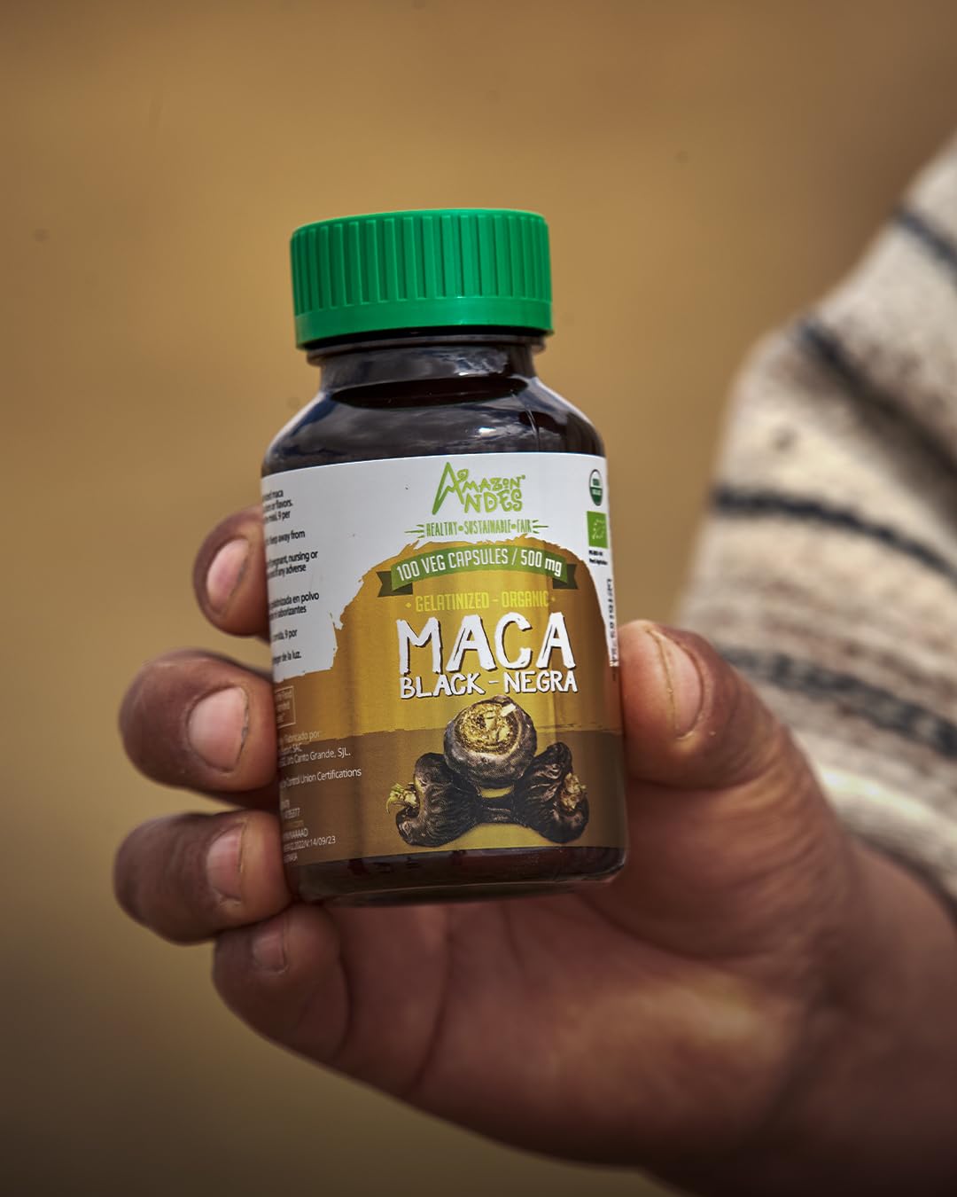 Amazon Andes Healthy Sustainable Fair Black Maca Root Capsules 100 Count