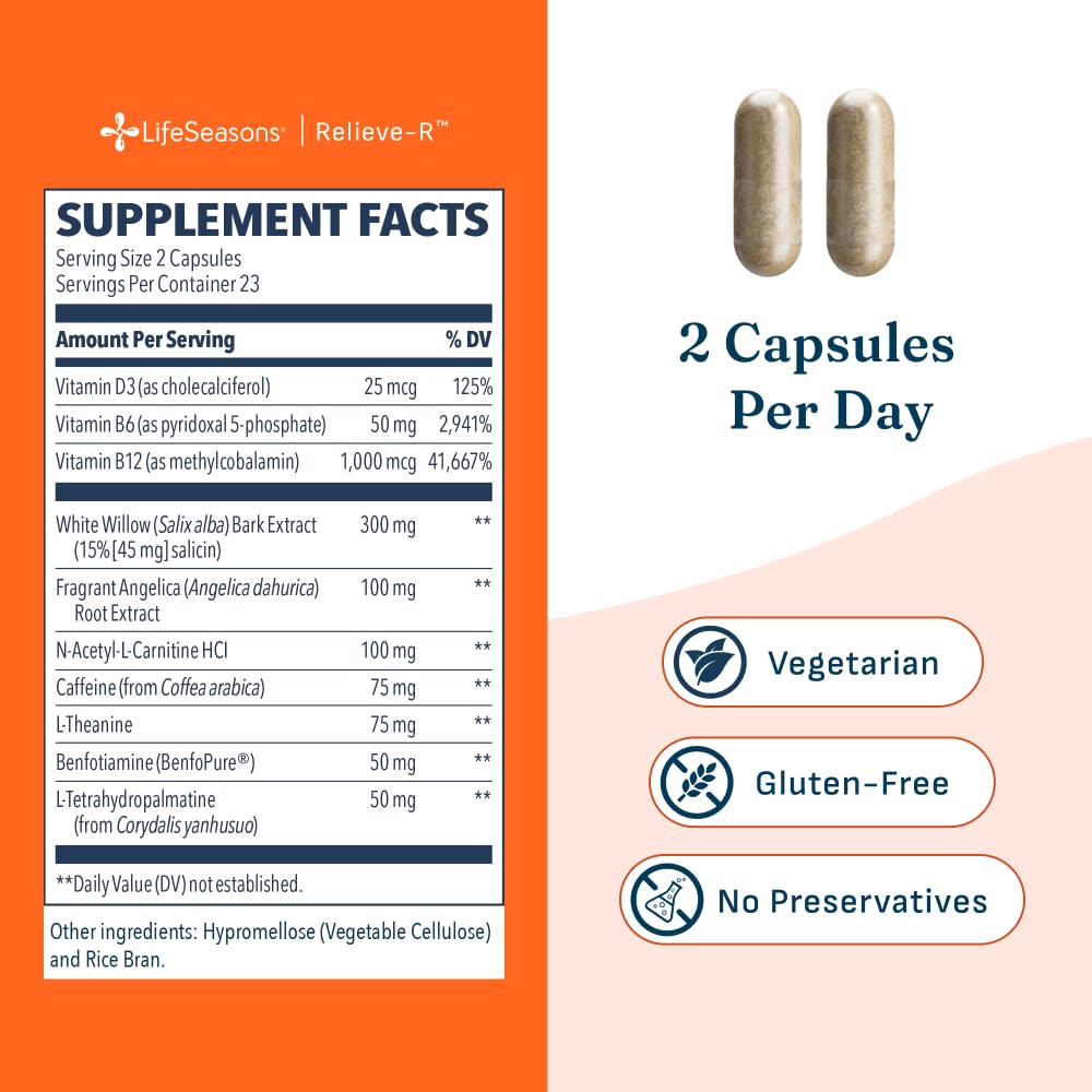 LifeSeasons Nerve Relieve-R Nerve Support Supplement Capsules, 90 Count