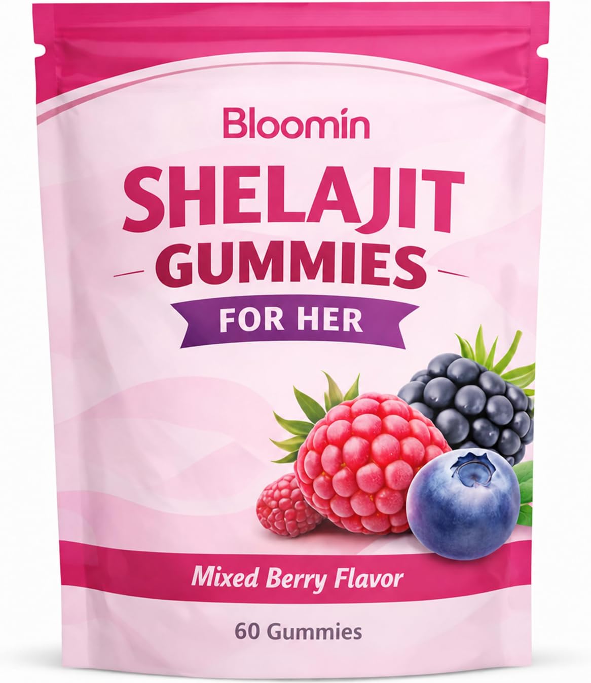 Velura Bloomin Shilajit for Women – Daily Mood, Energy & Vitality Support – Berry Flavor, 30 Gummies