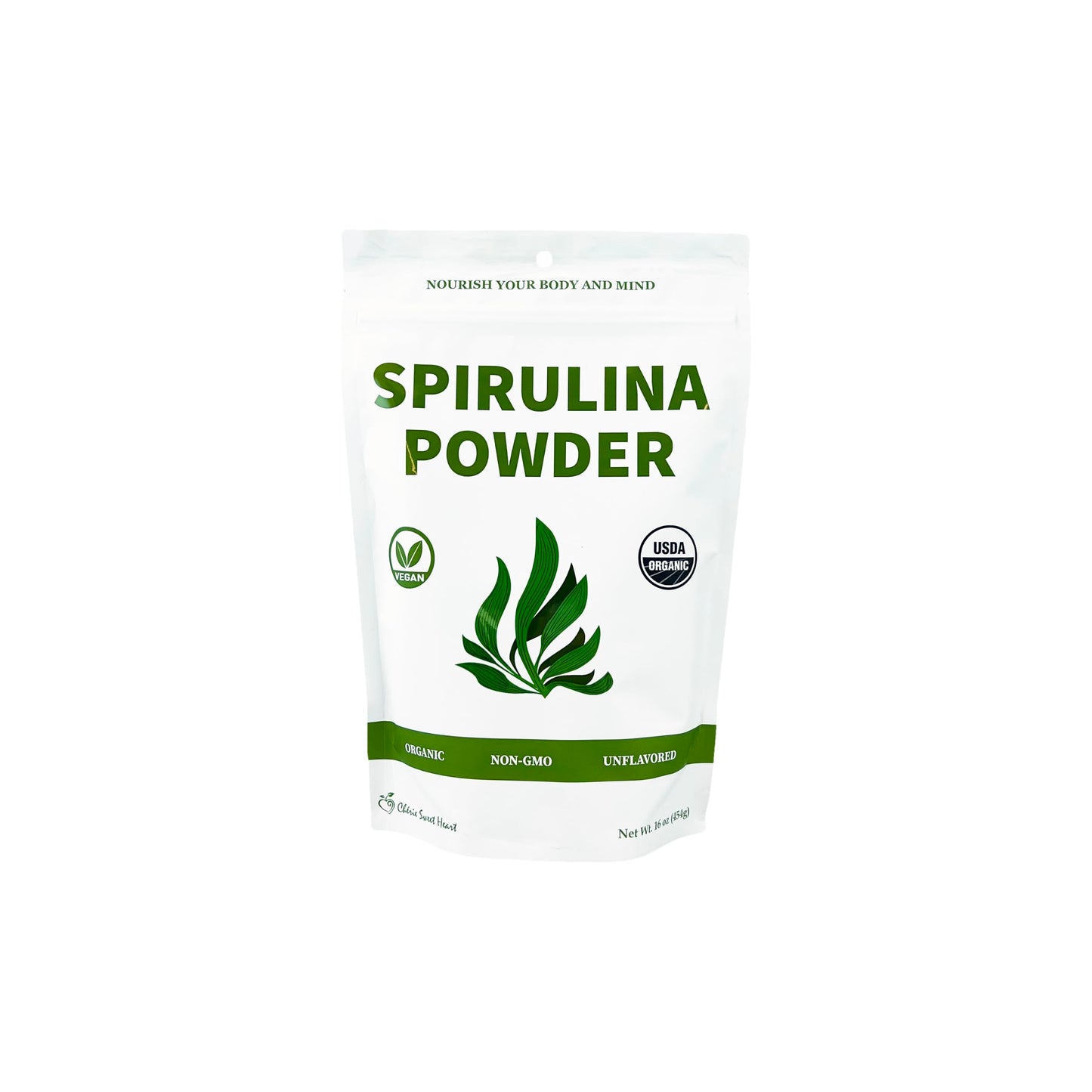 Chérie Sweet Heart Spirulina Powder (Organic), 16 Ounce