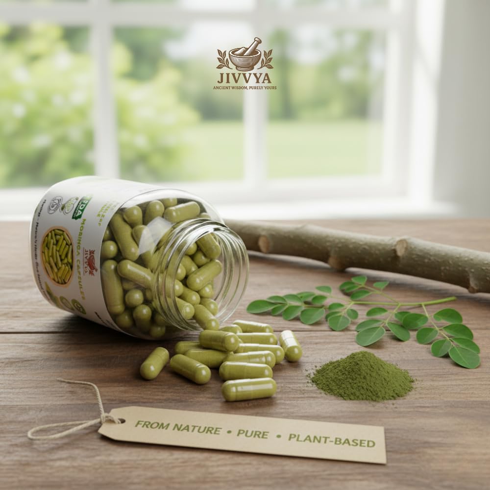 Jivvya Ancient Wisdom Purely Yours Pure Moringa Capsules 200 Capsules