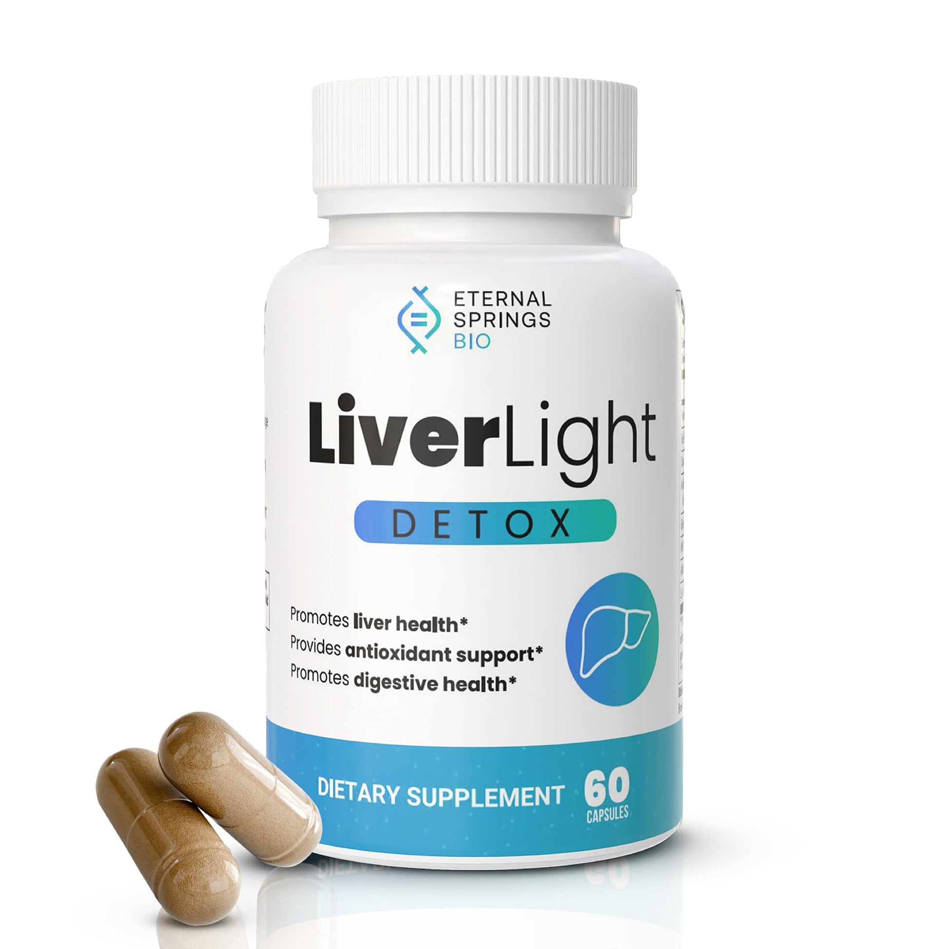 Eternal Springs Bio LiverLight Detox Herbal Supplement, 60 Capsules
