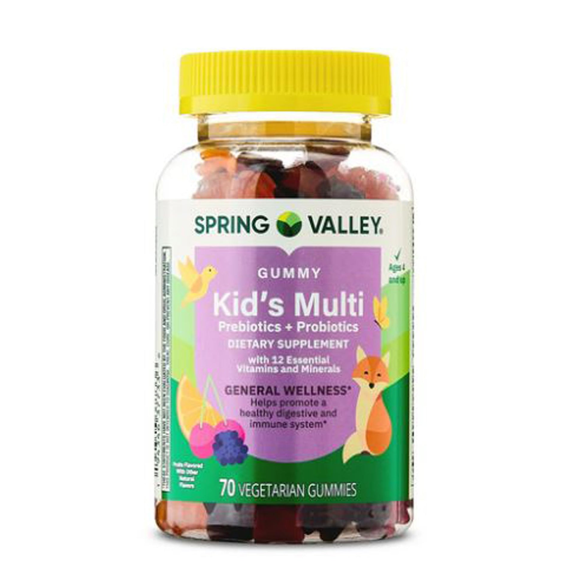 H4U Kid's Multivitamin with Prebiotic Fiber & Probiotic Gummies, 70 Count